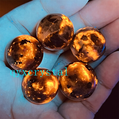 #ad 5pcs Natural Yooperite Ball Flame#x27;s stone 17mm sphere quartz crystal Healing $5.66