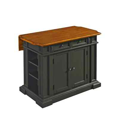 #ad HOMESTYLES Kitchen Island Americana Grey W Drop Leaf Cabinets Drawers Door $734.21