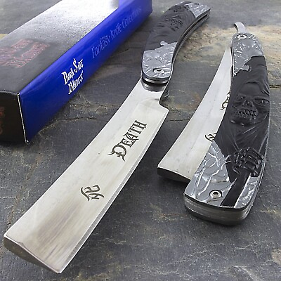 #ad #ad 10quot; DEATH GRIM REAPER STRAIGHT RAZOR STAINLESS STEEL FOLDING KNIFE Fantasy Blade $8.95