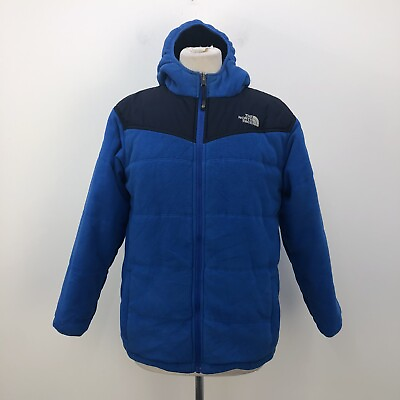#ad The North Face True or False Blue Fleece Zip Reversible Puffer Jacket Boys L $35.00