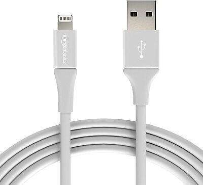 #ad SILVER 10 FT AmazonBasics MFi Certified USB A Lightning Cable Apple iPhone iPad $8.49