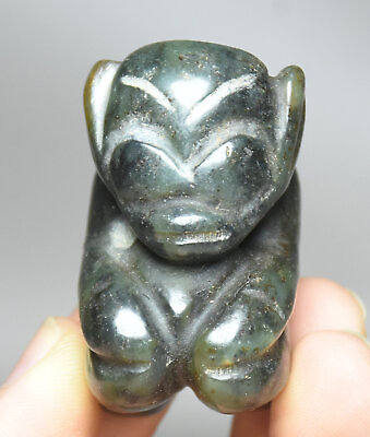 #ad 4.5cm Old Hongshan Culture Old Jade Carving Primitive People Amulet Pendant $25.00