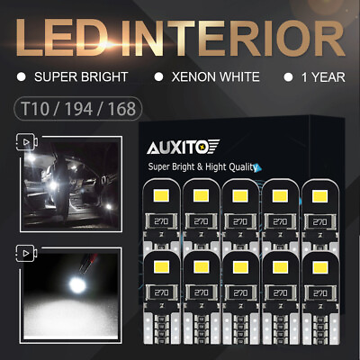 #ad 10X T10 168 194 LED Interior Light Bulbs Door License Plate Light Bulb White $7.59
