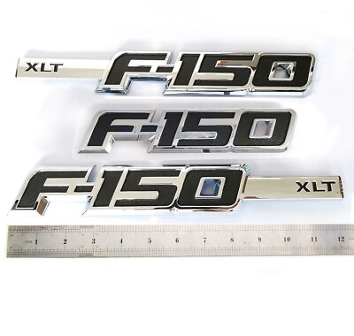 #ad 2x F 1 5 0 Badge Fender Emblems F 3D Rear fits F 1 5 0 XLT 9L3Z16720CB Chrome $30.99
