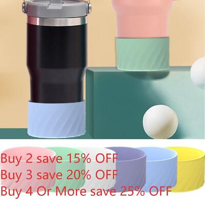 #ad Silicone Cup Bottom Cover 12amp;24oz Cup Holder New Bottle Insulation Case Bottle AU $6.11