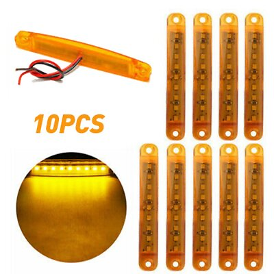 #ad Yellow LED Side Marker Lights Bullet Clearance Lamp Truck Trailer Wateproof NUS $10.99