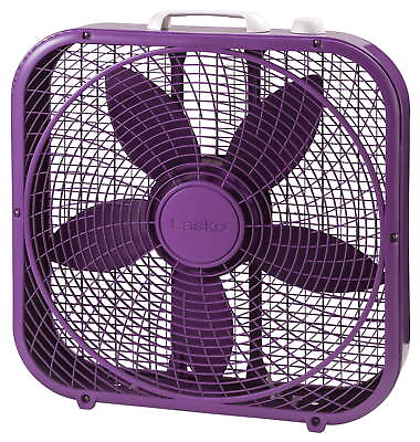 #ad Lasko Cool Colors 20quot; Energy Efficient Box Fan 3 Speeds 22.5quot; H Purple $24.55