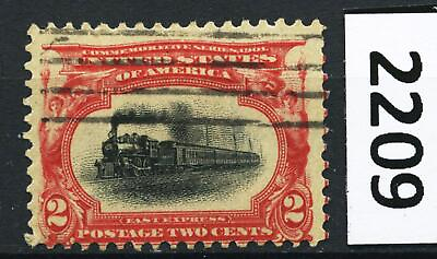 #ad Dealer Dave US Used Stamps #295 2¢ 1901 PAN AMERICAN LOCOMOTIVE 2209 $2.89