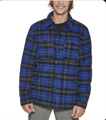 #ad New Bass Outdoor Mens Sz XL Mission Field Jacket Blue Plaid Lined NWT $37.99