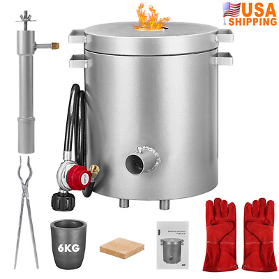 #ad 6KG Gas Melting Furnace Kit Propane Metal Copper Gold Silver with Gas Regulator $108.98