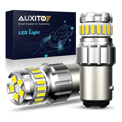 #ad AUXITO 1157 2057 LED Turn Signal Brake Reverse Parking Light Bulb White CANBUS $11.59