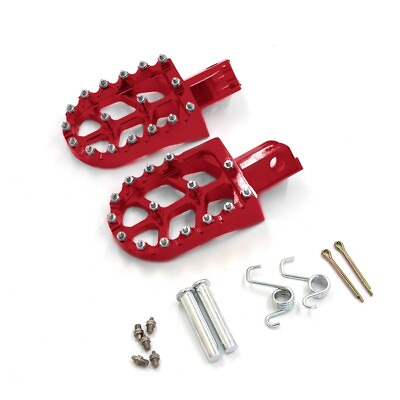 #ad motorcycle Foot Pegs CNC For CR125 CR250 02 07 CRF250R 2004 2023 Dirt Bike Red $32.00