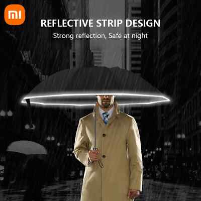 #ad Reflective Strip Umbrella 10 Bones Fully Automatic Reverse Folding Umbrellas $29.62