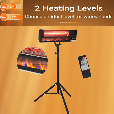 #ad 1500W Electric Patio Heater Wall Mounted amp; Standing Infrared Heater with Remote $179.99