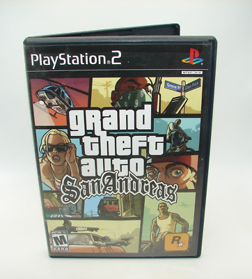#ad Grand Theft Auto: San Andreas PlayStation 2 2004 Used VG CIB w Mapamp;Manual $19.99