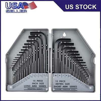 #ad 30 Piece Hex Key Wrench Set Premium Allen Wrench Set 0.028 3 8 Inch 0.7 10mm $13.99