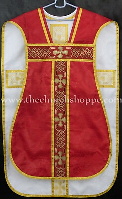 #ad Red and White Reversible Travel Fiddleback Vestment IHS with 5pc mass set $219.99