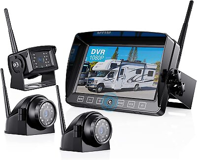 #ad Backup Camera System Kit 7#x27;#x27; Monitor HD 1080P Digital Wireless Reverse Rear B3C $359.99