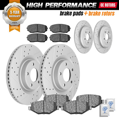#ad Front Rear Drilled Rotors amp; Ceramic Brake Pads for 11 14 Ford Edge Lincoln MKX $191.92