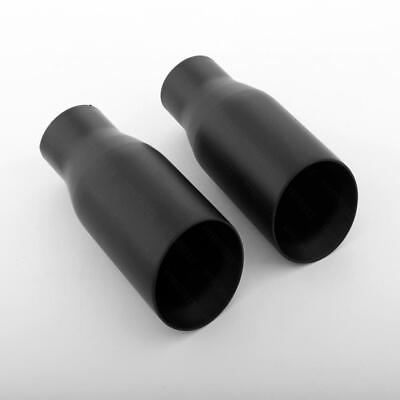 #ad Pair Black Dual Wall Slant 3quot; Out 2quot; In 7quot; Long Exhaust Tips 304 Stainless Steel $93.97