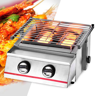 #ad 2 Burner Gas BBQ With Stainless Steel Portable Grill Cooker Outdoor Portable $57.86