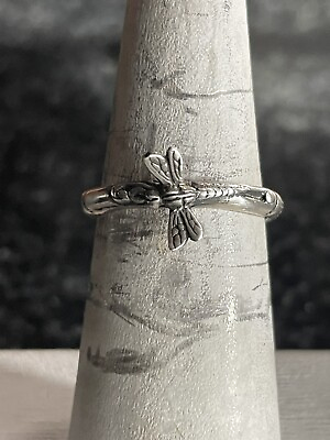 #ad Vintage sterling silver dragonfly size 6 ring #627 $15.00