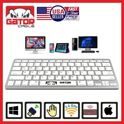 #ad Wireless Bluetooth Keyboard For Windows PC Mac iOS iPhone Phone Tablet Universal $10.99