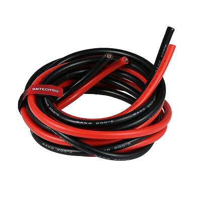 #ad 6 Gauge Silicone Wire 10 ft Red and 10 ft Black Flexible 6 AWG 3200 Strands o... $80.73