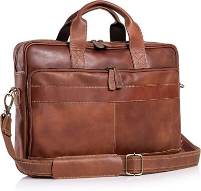 Leather briefcases Laptop Messenger Bags for Men and Women Best Office Bag $96.99