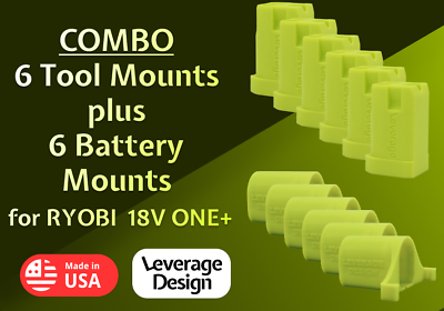 #ad COMBO 66 Pack: Ryobi 18V ONE Tool and Battery Mounts Holders MADE IN USA $18.99