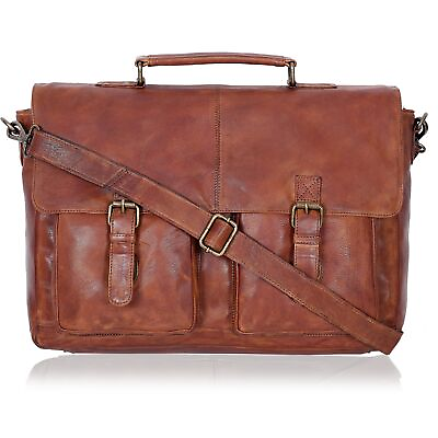 Leather Messenger Bag for Men and Women Laptop Briefcase Bag For College O... $55.30
