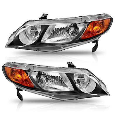 #ad For 2006 2011 Honda Civic 4Dr Sedan Replacement Headlights Lamps LeftRight EAW $90.24