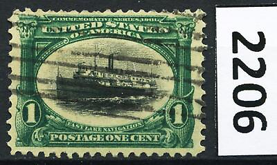 #ad Dealer Dave US Used Stamps #294 1¢ 1901 PAN AMERICAN STEAMSHIP 2206 $3.89