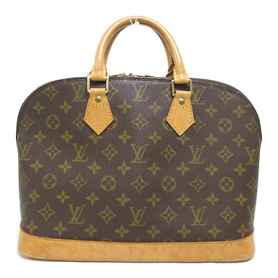 #ad LOUIS VUITTON Alma Hand Zipped Bag M51130 Monogram Canvas Brown Used LV Women $442.40