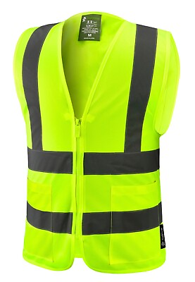 #ad Crew Yellow High Visibility Safety Vest With 2 Pockets $6.99