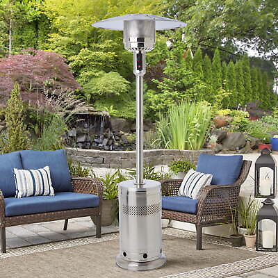 #ad #ad Mainstays 48000BTU Propane Gas Outdoor Freestanding Patio Heater Stainless Steel $234.91