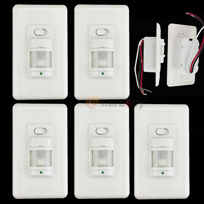 #ad 5x Motion Sensor Light Switch Infrared Motion Activated Wall Switch Auto On Off $55.99