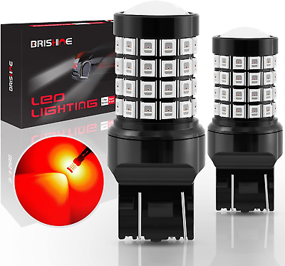 #ad BRISHINE 7443 7440 W21W T20 LED Flashing Strobe Blinking Brake Light Bulbs Sup $25.70