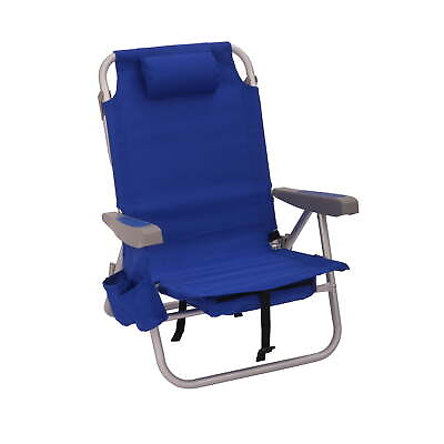 #ad Reclining amp; Lay Flat Backpack Beach Chair Blue $36.59