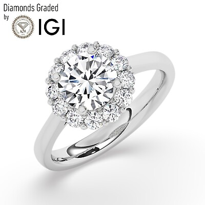 #ad IGID VS12 CT Solitaire Lab Grown Round Diamond Engagement Ring 950 Platinum $2176.00