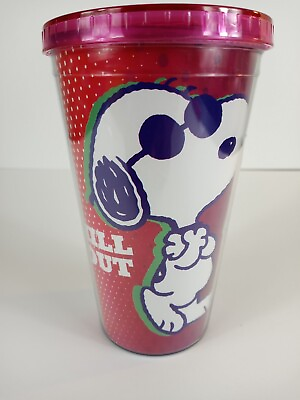 #ad Peanuts Chill Out Colorful Insulated Drinking Tumbler With Lid 16 OZ. $24.00