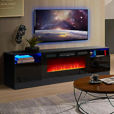#ad Fireplace TV Stand with 36quot; Electric Fireplace LED Light Entertainment Center $436.99