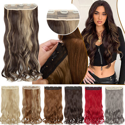 #ad Real As human Hair Long Full Head Clip in Hair Extensions Thick 3 4 FULL HEAD US $2.97