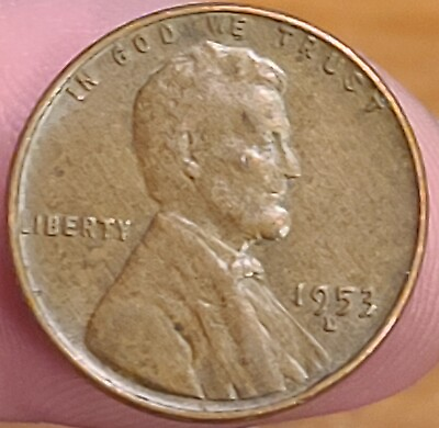 #ad 1953 D Lincoln Head Wheat penny Reverse Lower Grease Obverse Off Center Denver $8.10