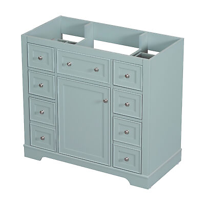 #ad 36quot; Bathroom Vanity w Sink Cabinet Base Only One Cabinet and Six Drawers Green $296.06