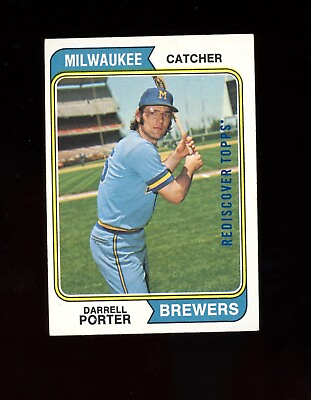 #ad 2017 Rediscover Topps BLUE 1974 Topps Darrell Porter # 194 Milwaukee Brewers $6.00