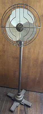 #ad Vintage 1936 Art Deco General Electric GE Floor Pedestal Fan 49X714 $140.00