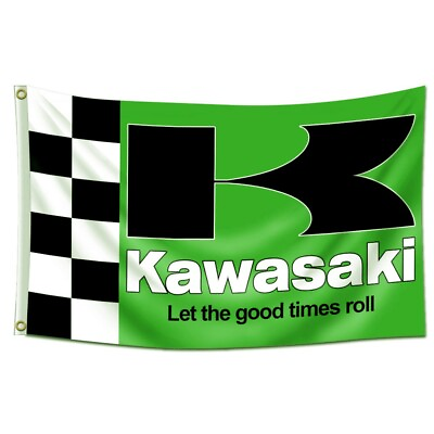 #ad Kawasaki Motorcycle 3x5 FT Flag Banner Racing Garage Wall Decor Workshop NEW US $12.97