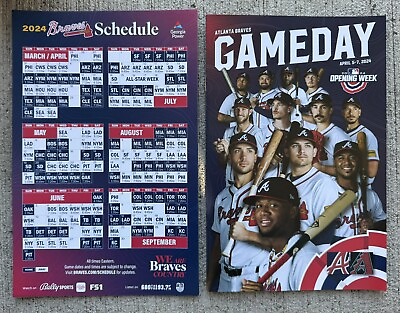 #ad Atlanta Braves 2024 Magentic Schedule and Opening Series Program $6.99