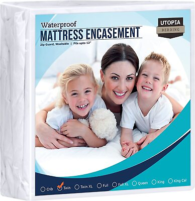 #ad Zippered Mattress Encasement Water proof Protector Utopia Bedding $20.81